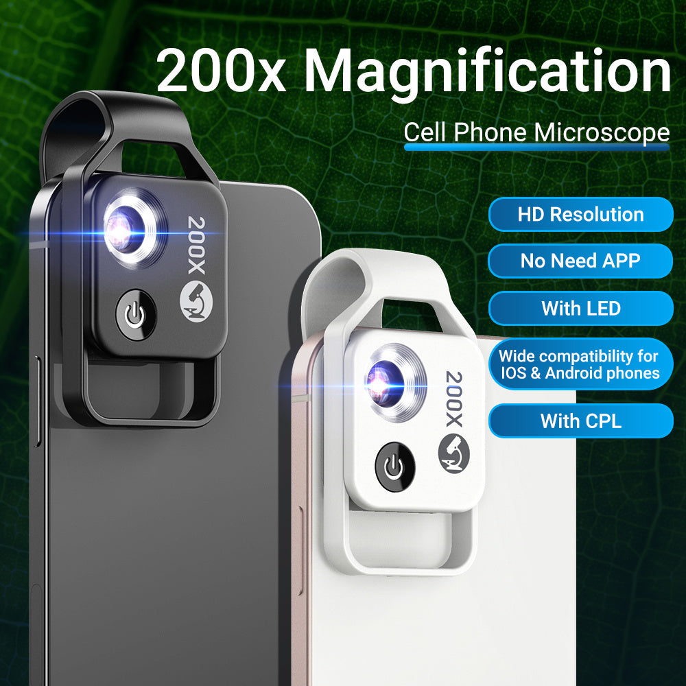 Magnifying Glass 200 Times Mini Microscope Mobile Phone HD Portable